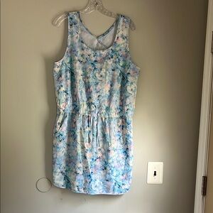 RBX Floral Midi Dress - Blue and White